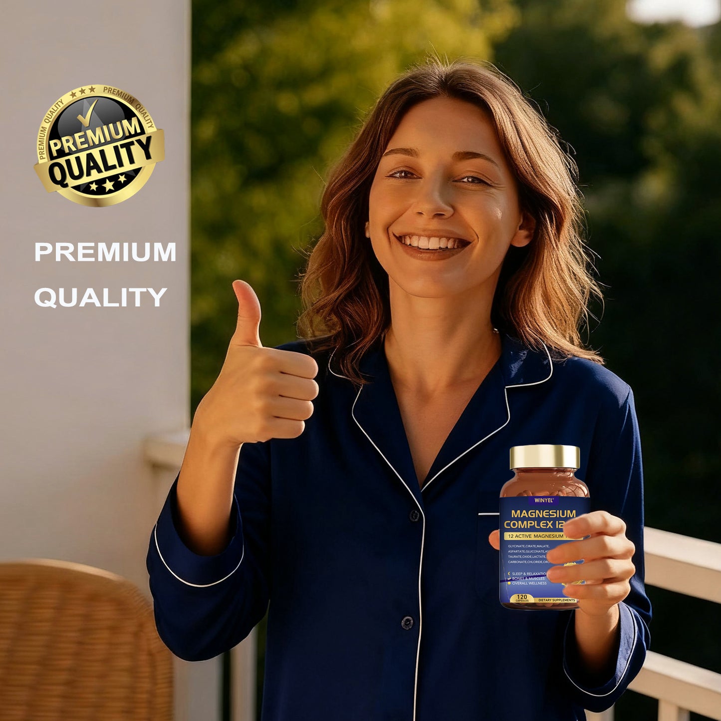WINYEL Magnesium Complex 700mg 12 In 1 Magnesium Supplement With Glycinate, Citrate, Malate Sleep, Calm, Muscle Relaxation, Heart Health Support Vegan 120 Capsules