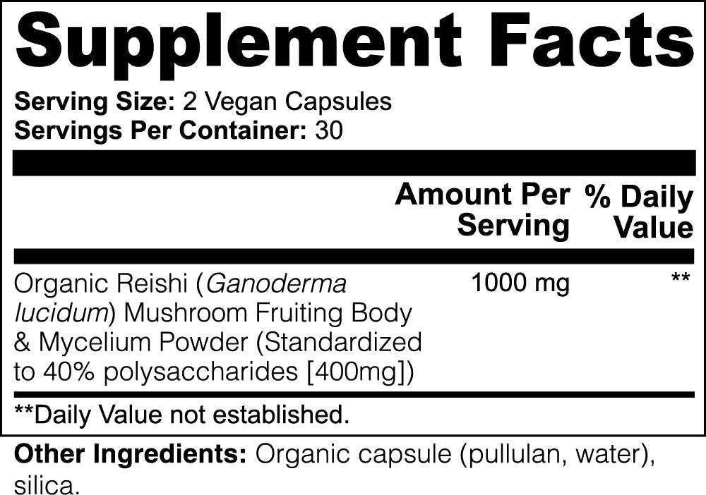 Reishi Mushroom Immune Support, Stress Relief & Wellness