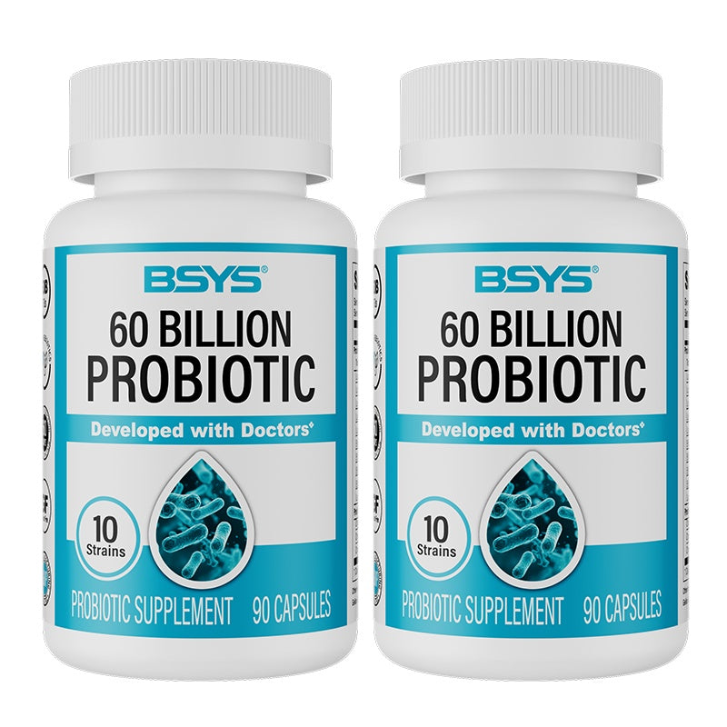 BSYS 60 Billion CFU Probiotic Capsules for Digestive & Immune Health