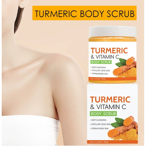 Turmeric & Vitamin C Body Scrub Deep Cleanse, Exfoliate & Strengthen Daily Shower Ritual Natural Ingredients Blend With Turmeric, Vitamin C & Hyaluronic Acid