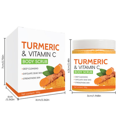 Turmeric & Vitamin C Body Scrub Deep Cleanse, Exfoliate & Strengthen Daily Shower Ritual Natural Ingredients Blend With Turmeric, Vitamin C & Hyaluronic Acid