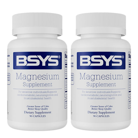 BSYS Magnesium Supplements Sleep & Anxiety Relief Aid Muscle Relaxation Support Heart Health & Blood Sugar Balance Formula Cognitive Function Enhancement Nighttime Wellness Supplement