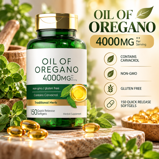 Oregano Oil Softgels with 40mg Carvacrol – 150 Count | Herbal Dietary Supplement for Daily Wellness