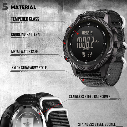 Digital Watch Sports Waterproof Altimeter Barometer Compass