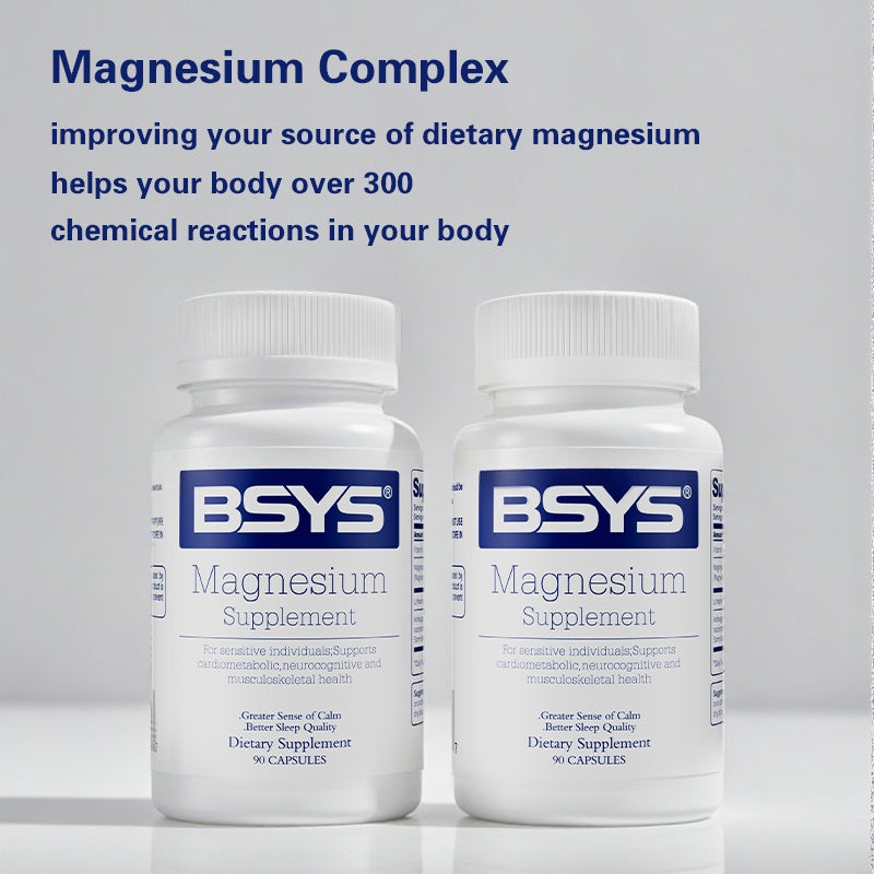 BSYS Magnesium Supplements Sleep & Anxiety Relief Aid  Muscle Relaxation Support  Heart Health & Blood Sugar Balance Formula  Cognitive Function Enhancement  Nighttime Wellness Supplement