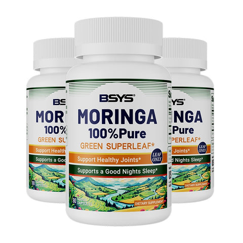 BSYS Moringa Capsules Antioxidant & Anti-Inflammatory Support Blood Sugar Health Aid Cholesterol Balance Formula Heart Wellness Support Immune Boost & Natural Defense