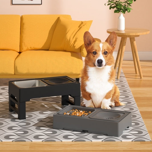 Adjustable Dog Feeder with Double Bowls